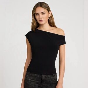NWT - Express, Off the Shoulder Black Top, stretchy, size Small